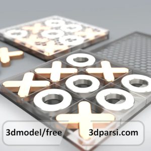 دانلود طرح سه بعدی ست بازی تیک تاک (چاپ آسان)