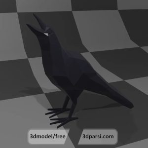 دانلود طرح سه بعدی کم پلی کلاغ